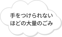 手をつけられないほどの大量のゴミ