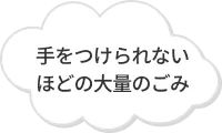 手をつけられないほどの大量のゴミ